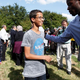 Ahmed Mohamed is greeted by a supporter during a news conference Sept. 16, 2015, in Irving, Texas.
Ben Torres/Getty Images